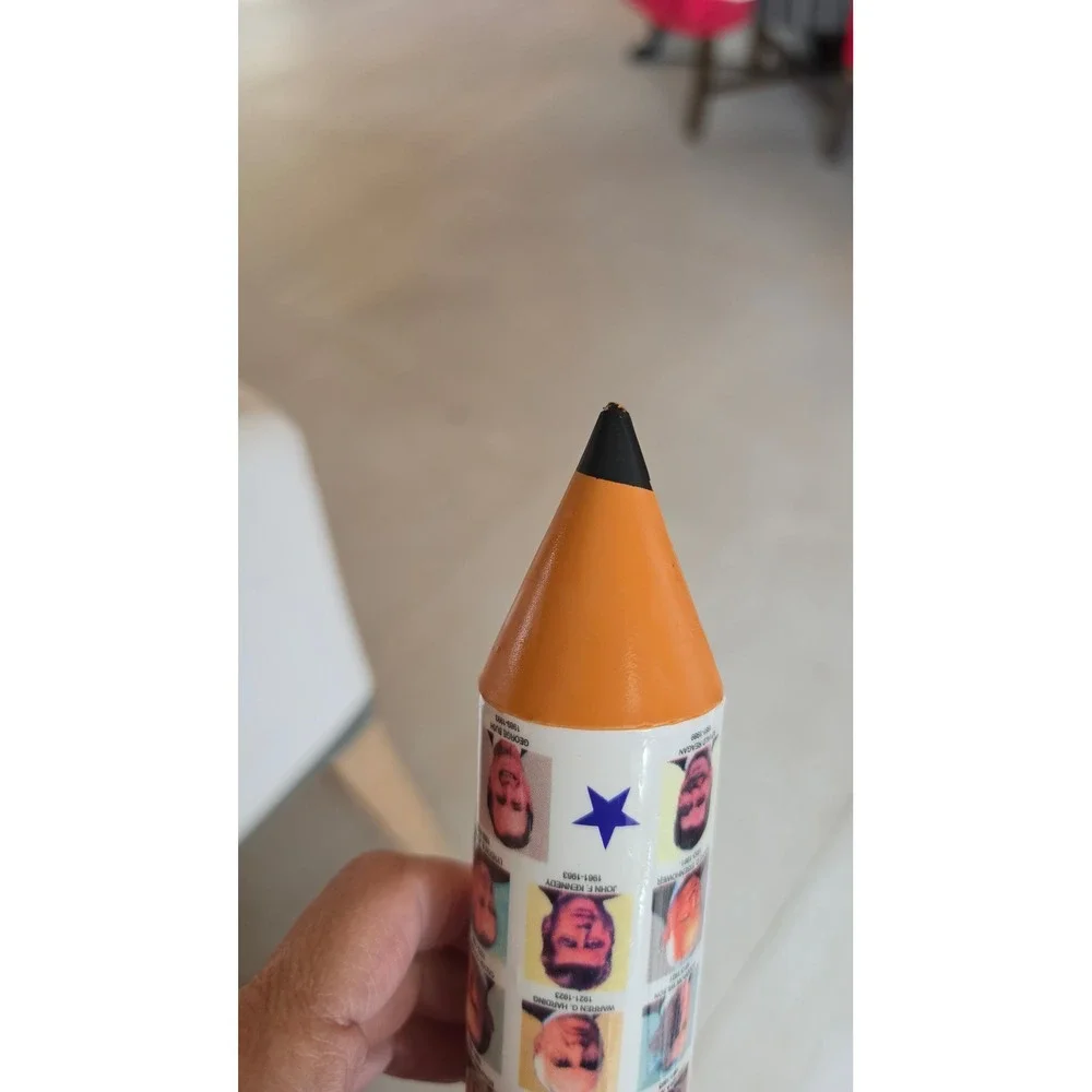 VTG US Presidents Pencil Shap Zipper Case AM History Education Case teacher gift